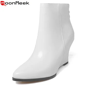 MoonMeek 2020 fashion autumn winter shoes woman pointed toe shoes woman wedges ladies boots women genuine leather ankle boots
MoonMeek 2020 fashion autumn winter shoes woman pointed toe shoes woman wedges ladies boots women genuine leather ankle boots