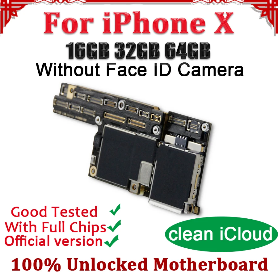 100% Original Factory Unlocked For iPhone X Motherboard Without Face ID,Logic Board For iPhone X 64GB 256GB Mainboard
100% Original Factory Unlocked For iPhone X Motherboard Without Face ID,Logic Board For iPhone X 64GB 256GB Mainboard
