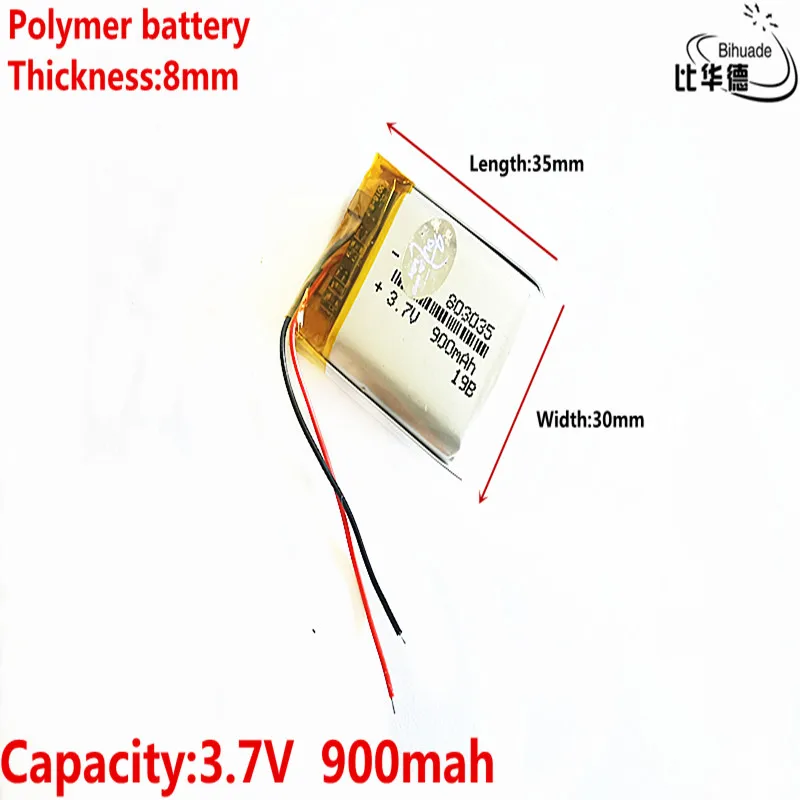Good Qulity 3.7V,900mAH 803035 Polymer lithium ion / Li-ion battery for tablet pc BANK,GPS,mp3,mp4
Good Qulity 3.7V,900mAH 803035 Polymer lithium ion / Li-ion battery for tablet pc BANK,GPS,mp3,mp4