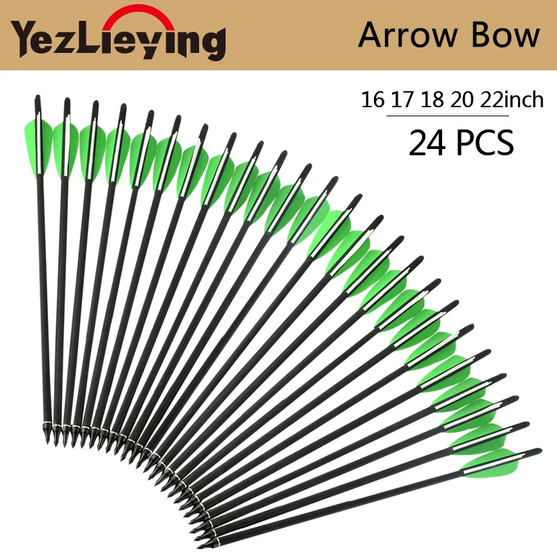 24/batch 16 17 18 20 22 inch crossbow bolt carbon arrow replaceable arrow tip green white feather for crossbow archery hunting
24/batch 16 17 18 20 22 inch crossbow bolt carbon arrow replaceable arrow tip green white feather for crossbow archery hunting