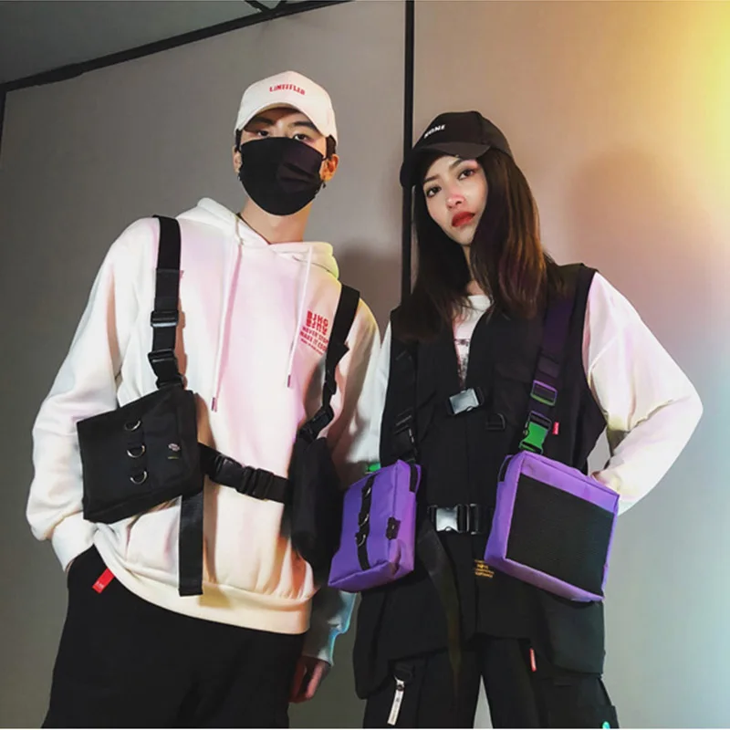 Men Tactical Shoulder Bags Chest Rig Bag Adjustable Waistcoat Kanye West Hip Hop Streetwear Men Functional Waist Packs Bag W377
Men Tactical Shoulder Bags Chest Rig Bag Adjustable Waistcoat Kanye West Hip Hop Streetwear Men Functional Waist Packs Bag W377