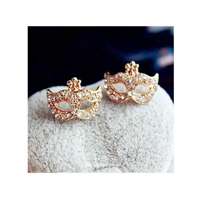 Ed094 Mask Stud Earrings With Rhinestones for Women Fashion Party Jewelry Gold Color Stud Earrings High Quality Wholesale
Ed094 Mask Stud Earrings With Rhinestones for Women Fashion Party Jewelry Gold Color Stud Earrings High Quality Wholesale