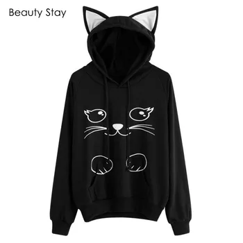 Beauty Stay Women Hoodies Fashion Winter Pink Lovely Cat Printed Long Sleeve Pocket Loose Cute Outwear Slim Girl Hoodies
Beauty Stay Women Hoodies Fashion Winter Pink Lovely Cat Printed Long Sleeve Pocket Loose Cute Outwear Slim Girl Hoodies