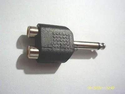 100pcs-Nickel-plating-6-35mm-1-4-Inch-Mono-Plug-to-2-RCA-Jack-adaptor (2)
