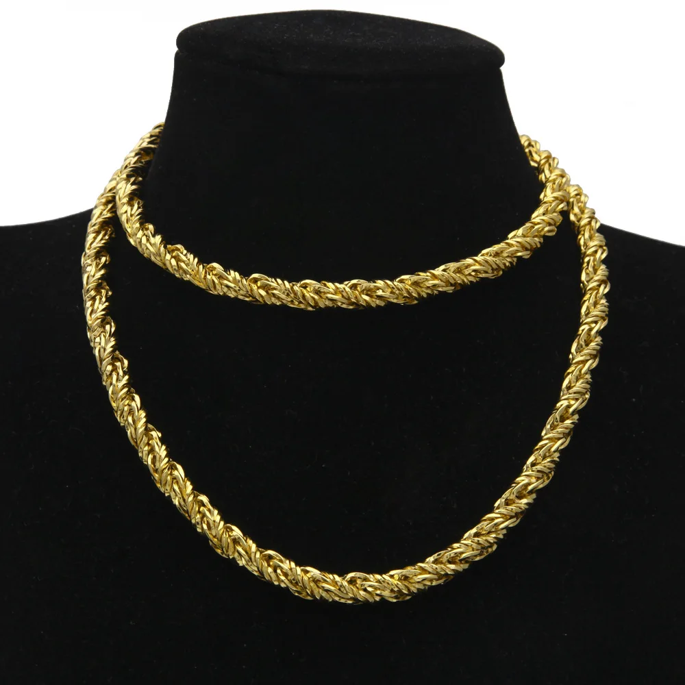 Thick 6.5MM Thorns Rope Chain Yellow Gold Filled Copper Mens Long Twisted Necklace New Fashion Accessories
Thick 6.5MM Thorns Rope Chain Yellow Gold Filled Copper Mens Long Twisted Necklace New Fashion Accessories