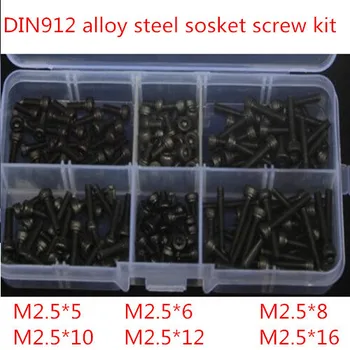 180PCS Alloy Steel DIN912 M2.5*5 TO M2.5*16 Black Hex Socket Cap Screw Accessories Kit
180PCS Alloy Steel DIN912 M2.5*5 TO M2.5*16 Black Hex Socket Cap Screw Accessories Kit