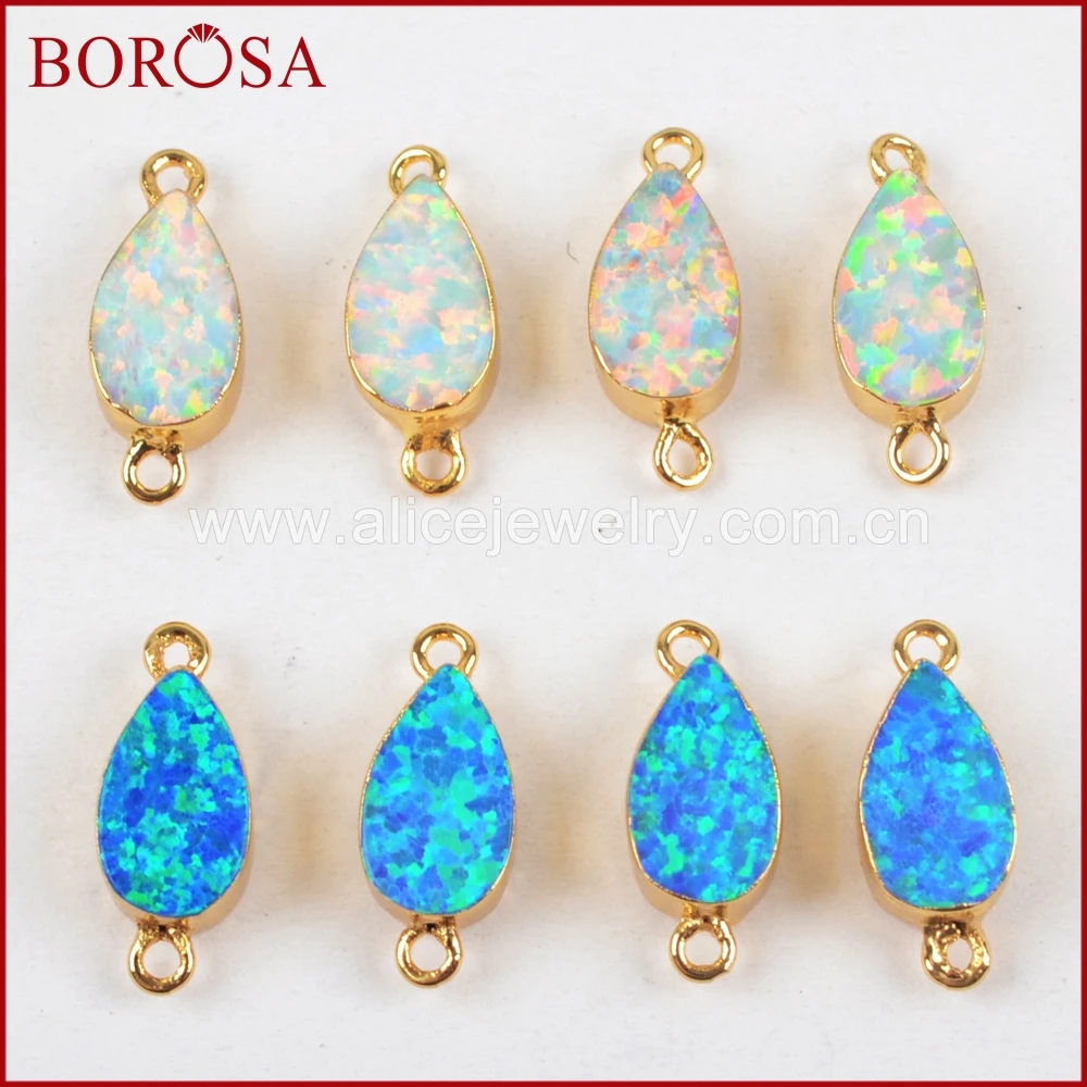 BOROSA 10PCS New Teardrop Gold Color Japanese Opal Connectors Manmade Opal Double Charms for Necklace Jewelry Making DIY G1463
BOROSA 10PCS New Teardrop Gold Color Japanese Opal Connectors Manmade Opal Double Charms for Necklace Jewelry Making DIY G1463