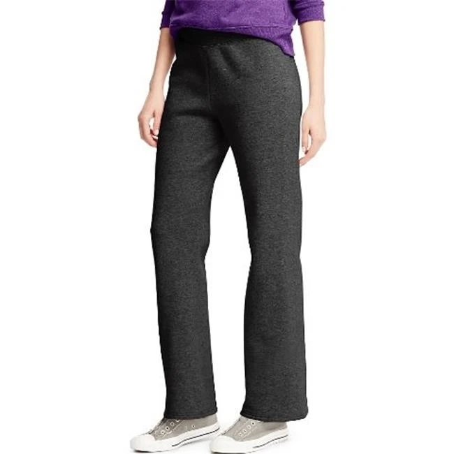Hanes O4629 Comfortsoft Eco Smart Womens Open Leg Fleece Sweatpants Ebony - 2XL