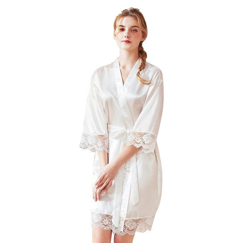 Herislim Silk Satin Short Robe Solid Robe Kimono Sexy Lace Trim Bathrobe Sleepwear Bride Bridesmaid Robe Fashion Dressing Gown
Herislim Silk Satin Short Robe Solid Robe Kimono Sexy Lace Trim Bathrobe Sleepwear Bride Bridesmaid Robe Fashion Dressing Gown