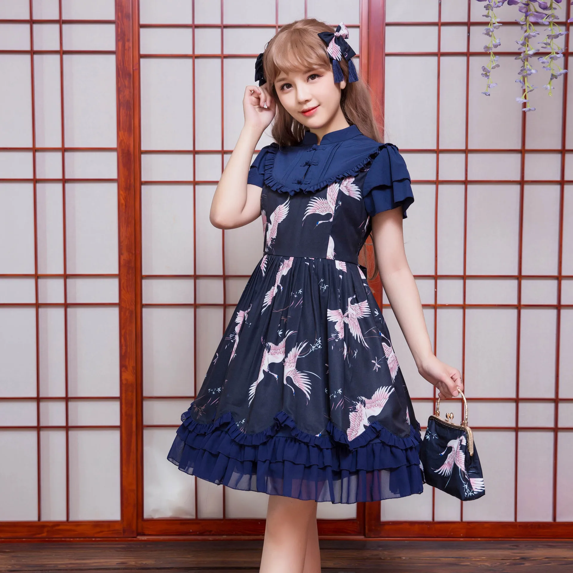 Chinese style sweet lolita dress cute printing stand falbala victorian dress kawaii girl gothic lolita op cosplay loli op cos
Chinese style sweet lolita dress cute printing stand falbala victorian dress kawaii girl gothic lolita op cosplay loli op cos