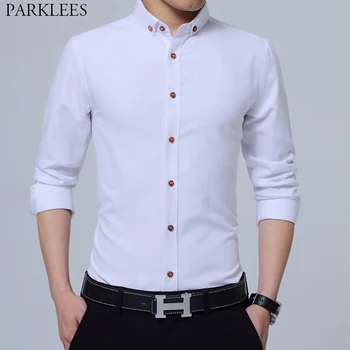 White Oxford Long Sleeve Shirt Men 2019 Spring New Slim Fit Button Down Mens Dress Shirts Business Formal Non Iron Chemise Homme
White Oxford Long Sleeve Shirt Men 2019 Spring New Slim Fit Button Down Mens Dress Shirts Business Formal Non Iron Chemise Homme