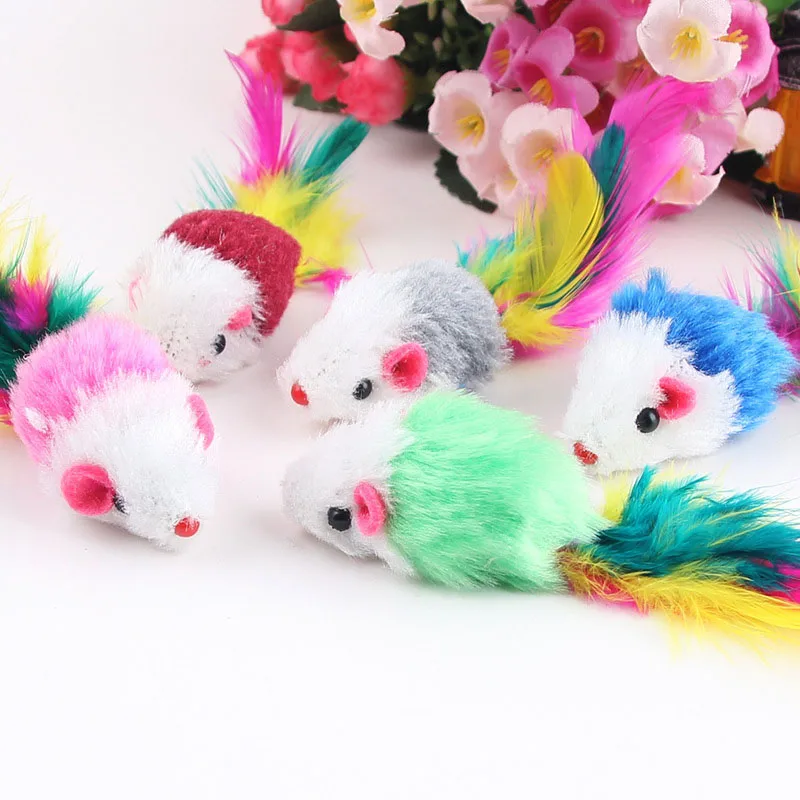 Fleece Feather False Mouse Cat Toy