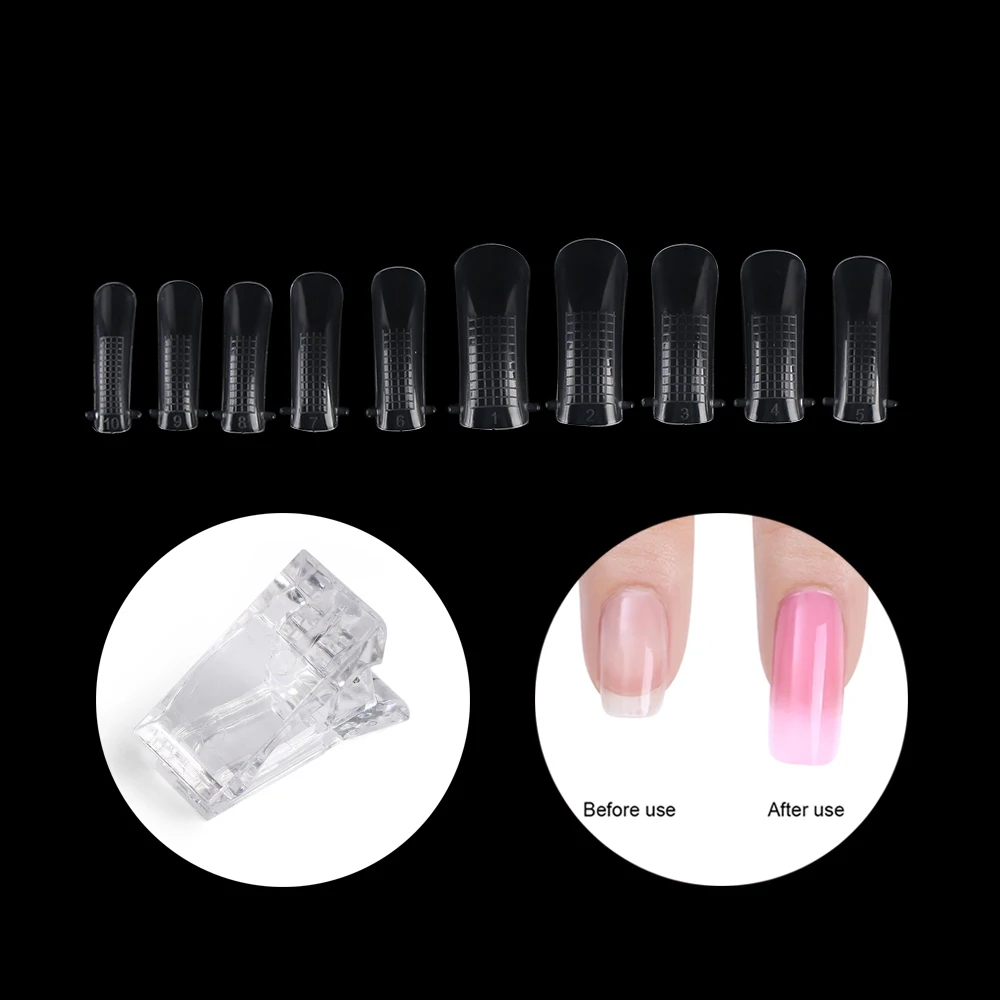 100PC Poly Gel Quick Building Nail Mold or 1 Dual Forms Tips Clip Finger Extension Nail Art UV Gel Mold Dual Forms Makeup Tools
100PC Poly Gel Quick Building Nail Mold or 1 Dual Forms Tips Clip Finger Extension Nail Art UV Gel Mold Dual Forms Makeup Tools