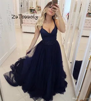 Custom Made Navy Blue Evening Dress With Beaded Sash A Line V Neck Tulle Turkey Junior Prom Dress Elegant 2019 Long Evening Gown
Custom Made Navy Blue Evening Dress With Beaded Sash A Line V Neck Tulle Turkey Junior Prom Dress Elegant 2019 Long Evening Gown