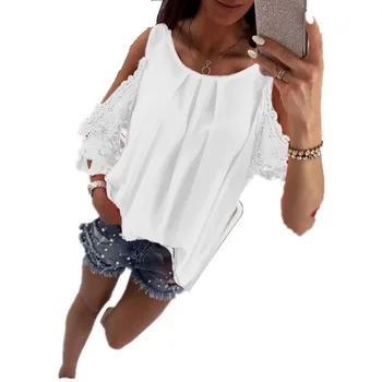 Women Sexy O Neck Hollow Out Lace Patchwork Chiffon Sling Shirt Bare Shoulder Sleeveless Beach Tops Plus Size Women Clothing
Women Sexy O Neck Hollow Out Lace Patchwork Chiffon Sling Shirt Bare Shoulder Sleeveless Beach Tops Plus Size Women Clothing