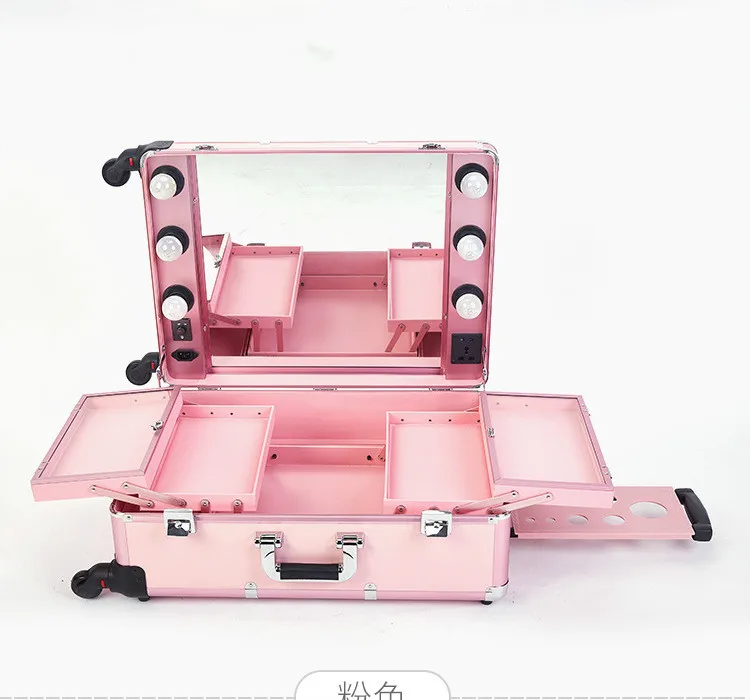 3 types Professional Rolling Studio Makeup Artist Cosmetic Case Beauty Trolley Light Mirror Box Pink Train
3 types Professional Rolling Studio Makeup Artist Cosmetic Case Beauty Trolley Light Mirror Box Pink Train