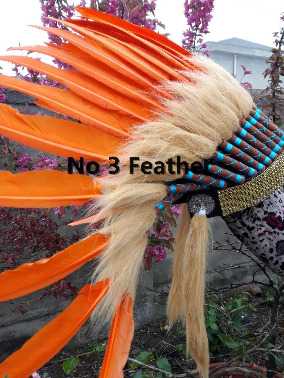 Orange Indian feather Headdress halloween costume indian War Bonnet costumes handmade feather costumes
Orange Indian feather Headdress halloween costume indian War Bonnet costumes handmade feather costumes