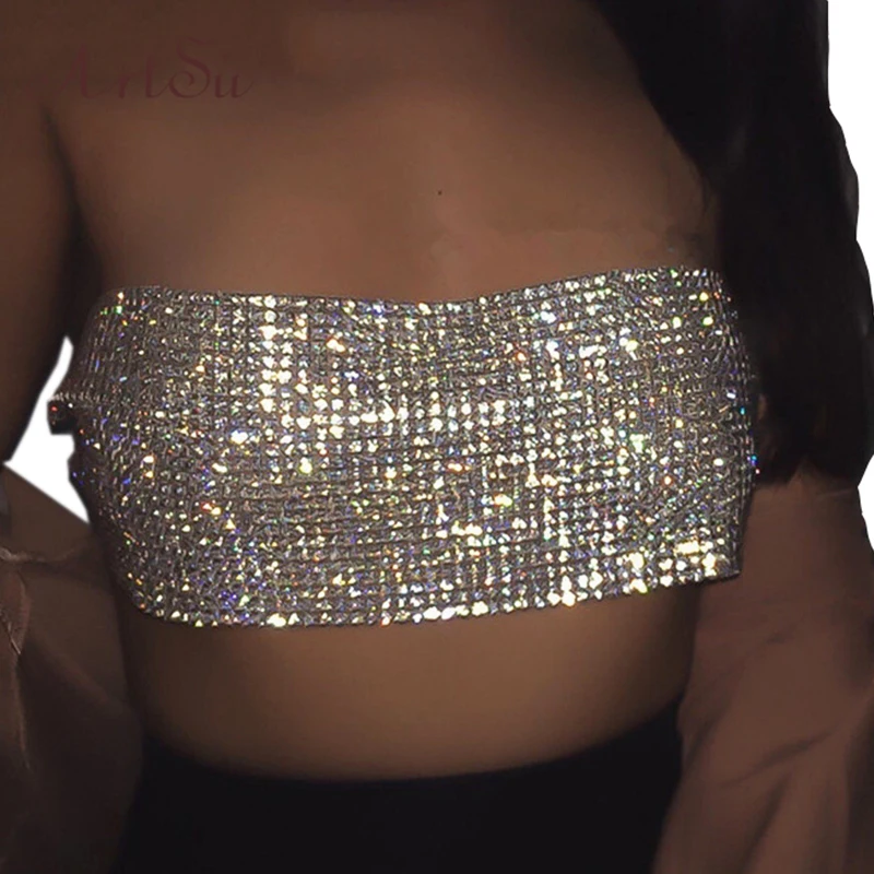 ArtSu Party Shine Diamond Sexy Backless Camisole Strapless Tank Crop Top Women Chain 2018 Summer Club Drilling Cami ASVE30094
ArtSu Party Shine Diamond Sexy Backless Camisole Strapless Tank Crop Top Women Chain 2018 Summer Club Drilling Cami ASVE30094