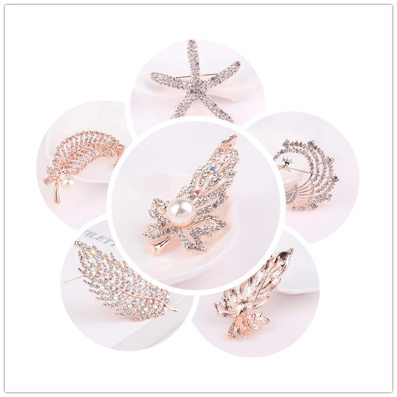 TODOX Brooch New Fashion Rhinestone crystal Jewelry exquisite cute starfish feather pin garment accessory wedding party hot sale
TODOX Brooch New Fashion Rhinestone crystal Jewelry exquisite cute starfish feather pin garment accessory wedding party hot sale