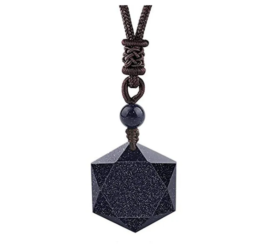 FYJS Unique Jewelry Handmade Twist Rope Chain Hexagon Star of David Blue Sand Stone Pendant Amulet Necklace
FYJS Unique Jewelry Handmade Twist Rope Chain Hexagon Star of David Blue Sand Stone Pendant Amulet Necklace