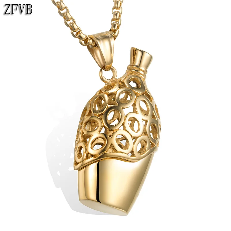 ZFVB Classic Hollow Wine Liquor Jewelry Necklaces Pendant Women Mens 316L Stainless Steel Vase Pendant Rock Necklace Men Gift
ZFVB Classic Hollow Wine Liquor Jewelry Necklaces Pendant Women Mens 316L Stainless Steel Vase Pendant Rock Necklace Men Gift