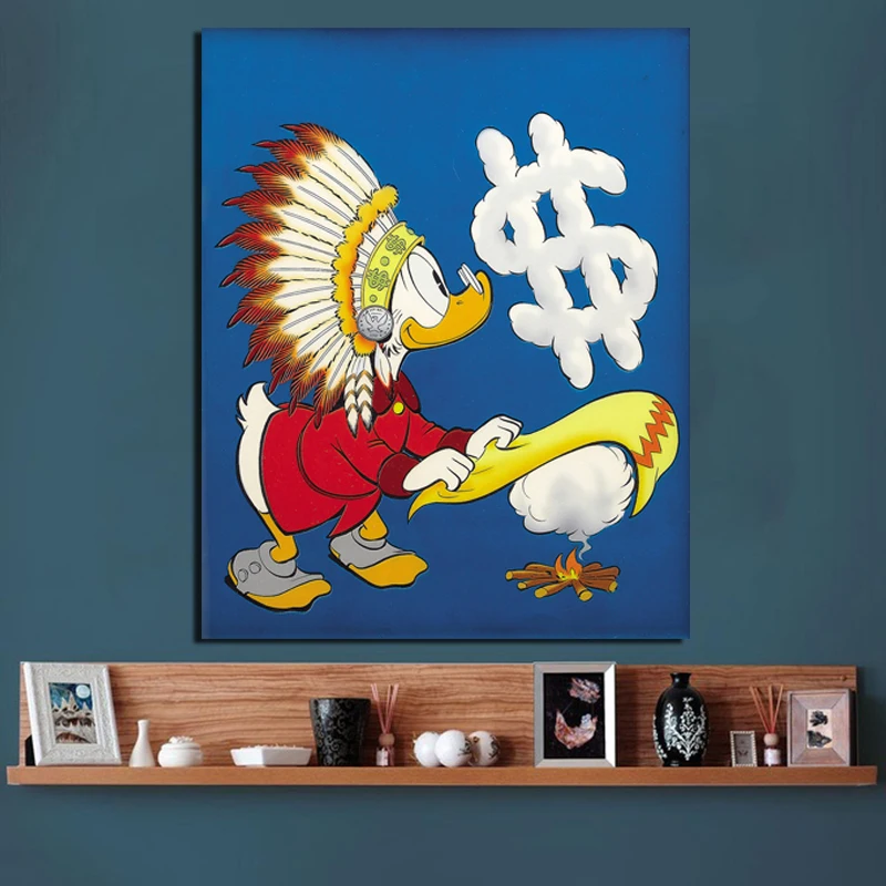 

Donald Duck See The Money Canvas Painting Print Living Room Home Decoration Artwork Modern Wall Art Oil Painting Posters Picture