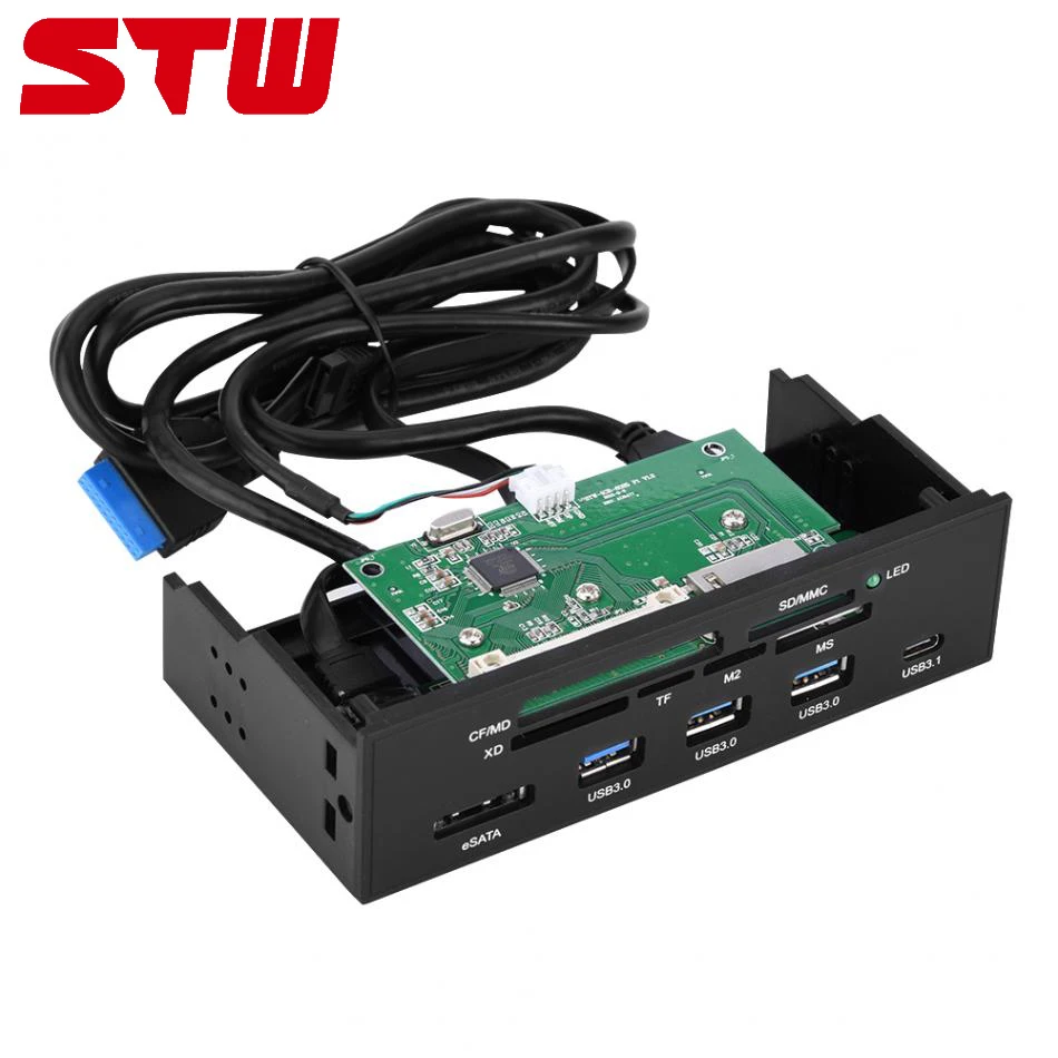 

STW 3125 Card Reader 5.25 inches Multifunction Internal Card Reader Dashboard PC Front Panel supports M2 MSO SD MS XD CF card