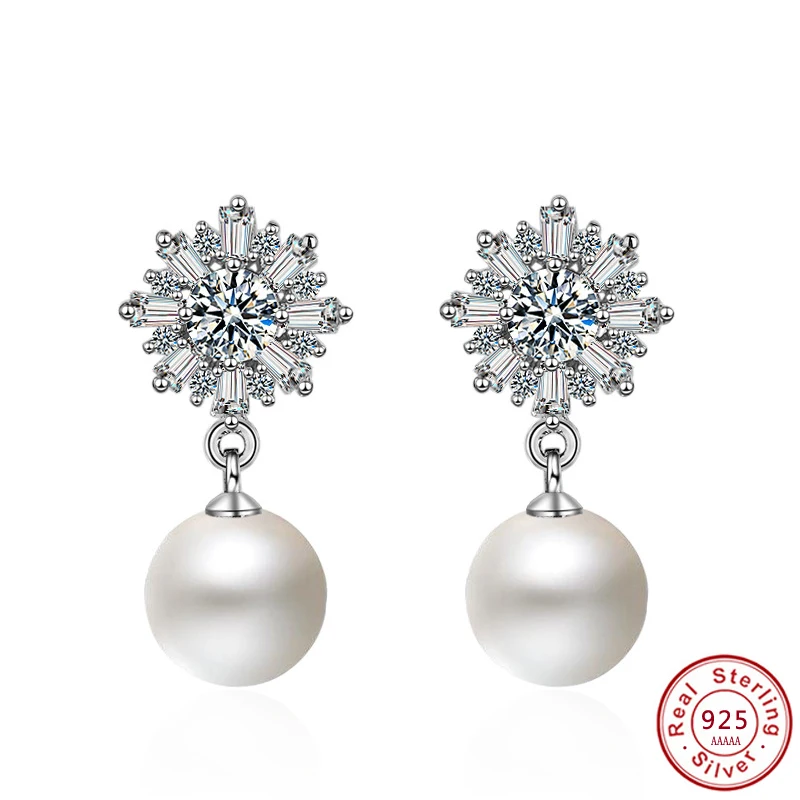 Simple Snowflake Stud Earrings For Women 925 Sterling Sliver Freshwater Pearl Jewelry Wedding&Birthday High Quality Gift
Simple Snowflake Stud Earrings For Women 925 Sterling Sliver Freshwater Pearl Jewelry Wedding&Birthday High Quality Gift
