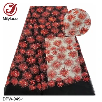New Red/black African Lace Fabric 5 Yards Sequined Tulle Lace Fabric Snow Design Net Lace for Party Wedding DPW-949
New Red/black African Lace Fabric 5 Yards Sequined Tulle Lace Fabric Snow Design Net Lace for Party Wedding DPW-949