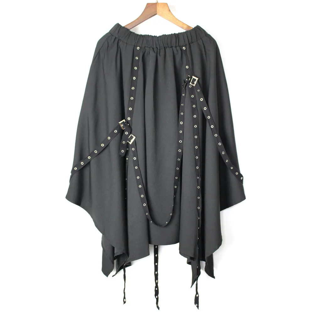 New women long irregular skirt punk rock metal ring hollow out strap ribbons black Skirts Geek high street cool skirt
New women long irregular skirt punk rock metal ring hollow out strap ribbons black Skirts Geek high street cool skirt