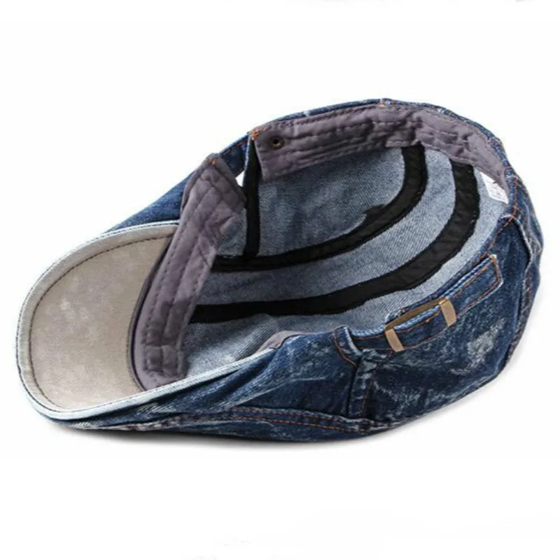 Мужская однотонная вареная джинсовая кепка на плоской подошве пустая винтажная
