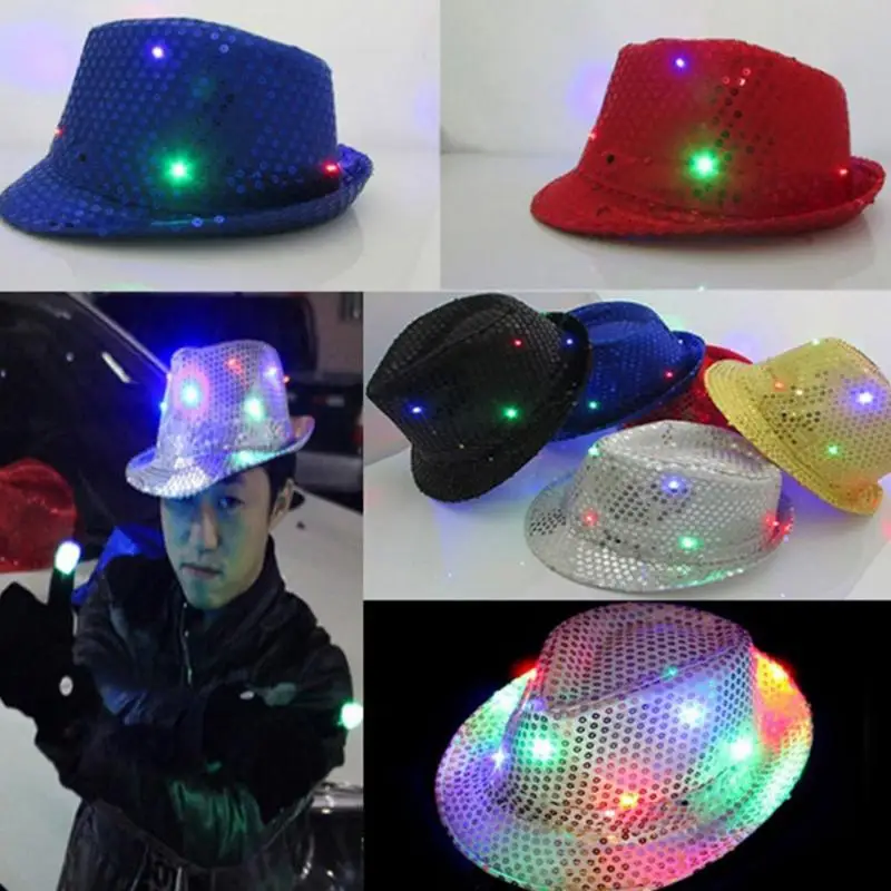 Christmas Party Decoration Flashing Hats Light Up LED Fedora Trilby Sequin Caps Glow Party Supplies Dancing Hats
Christmas Party Decoration Flashing Hats Light Up LED Fedora Trilby Sequin Caps Glow Party Supplies Dancing Hats