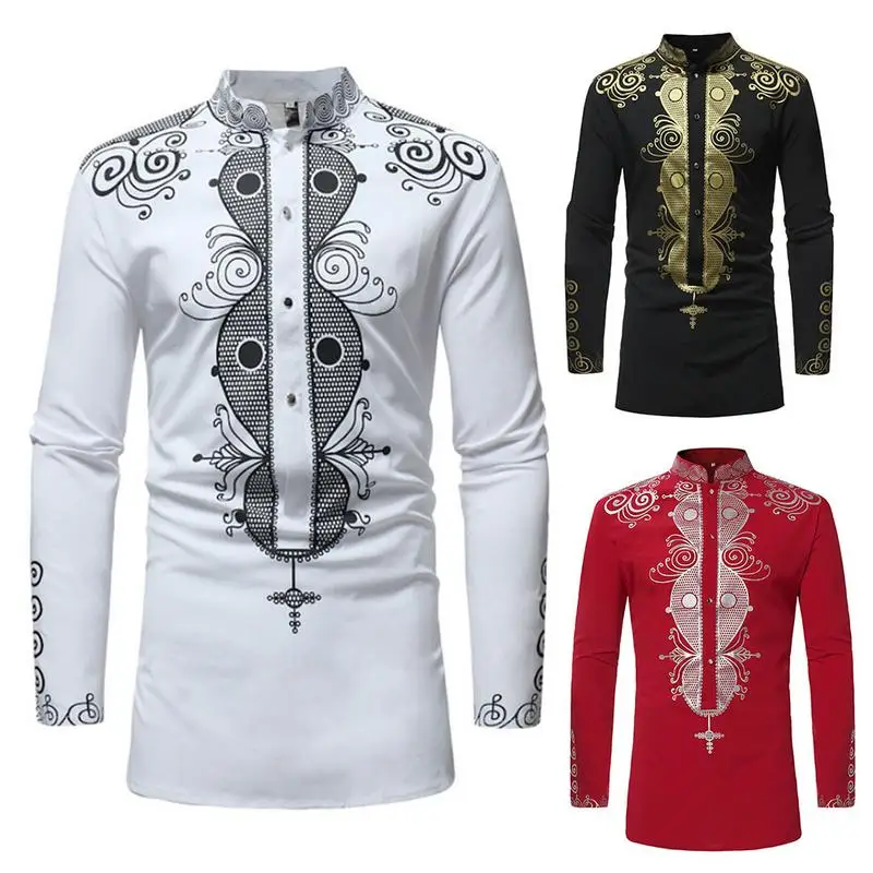 2018 Autumn Brand New Male Shirt Tops National Printed Elegant Floral Shirt Stand Collar Charm Men Shirt Africa Large Size M-3XL
2018 Autumn Brand New Male Shirt Tops National Printed Elegant Floral Shirt Stand Collar Charm Men Shirt Africa Large Size M-3XL