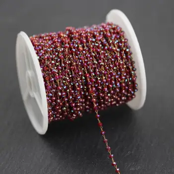Rainbow Red Glass Bronze Plated Connector Chains, Rosary Chains, Rondelle Chains, Chains for DIY Jewelry
Rainbow Red Glass Bronze Plated Connector Chains, Rosary Chains, Rondelle Chains, Chains for DIY Jewelry