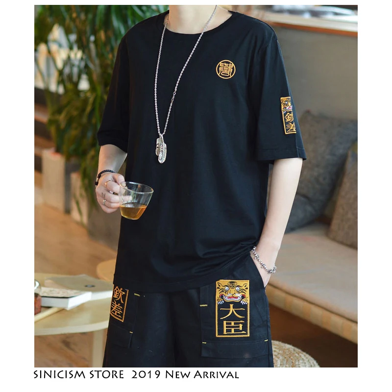 Sinicism Store летнее мужское хлопковое белье Футболка мужская 2019 Повседневная