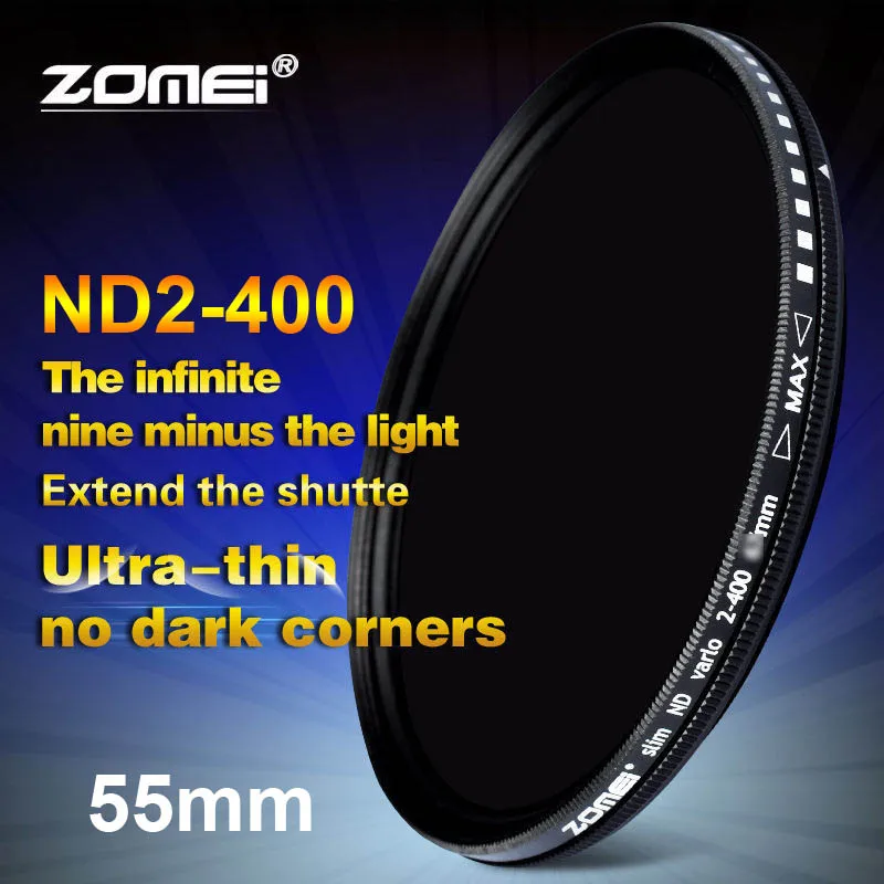 Zomei 55mm Fader Variable ND Filter Adjustable ND2 to ND400 ND2-400 Neutral Density for Canon NIkon Hoya Sony Camera Lens 55 mm
Zomei 55mm Fader Variable ND Filter Adjustable ND2 to ND400 ND2-400 Neutral Density for Canon NIkon Hoya Sony Camera Lens 55 mm