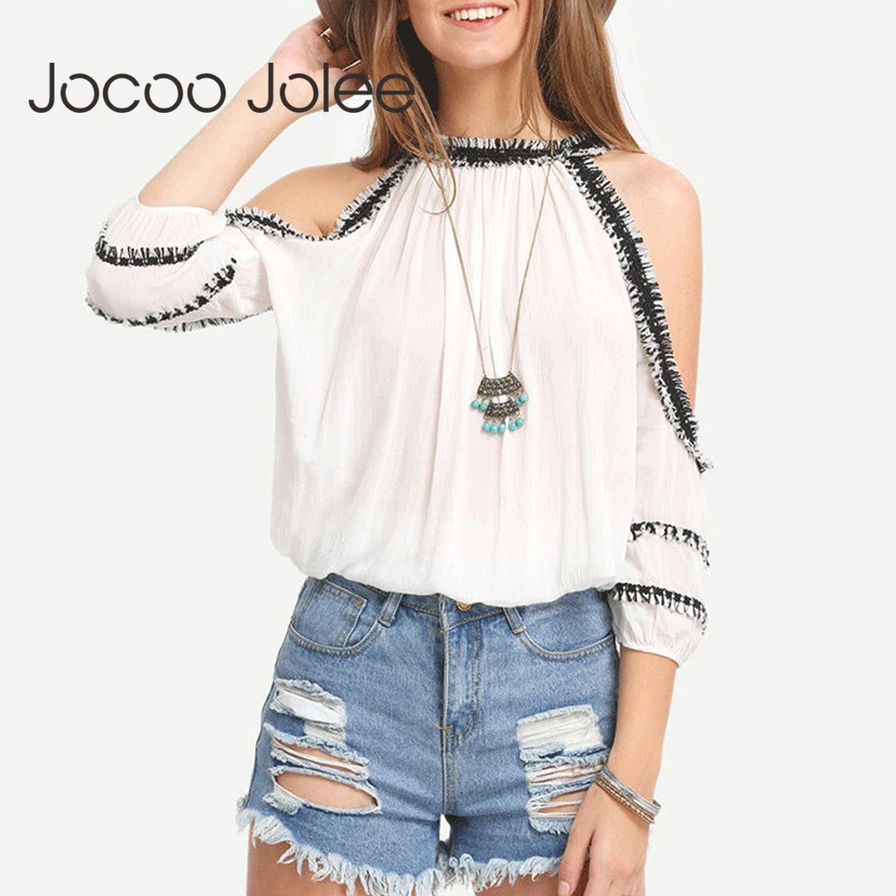 Jocoo Jolee Sexy Strapless Lace Stitching Short Sleeved Off Shoulder Chiffon Tee Shirt Basic Women Blouse 2018 Spring&Summer
Jocoo Jolee Sexy Strapless Lace Stitching Short Sleeved Off Shoulder Chiffon Tee Shirt Basic Women Blouse 2018 Spring&Summer