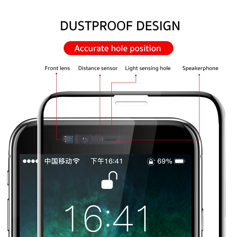 ESVNE 10D 9H защитное Стекло на iphone 6 7 изогнутый край Экран протектор для X 6s 8 плюс