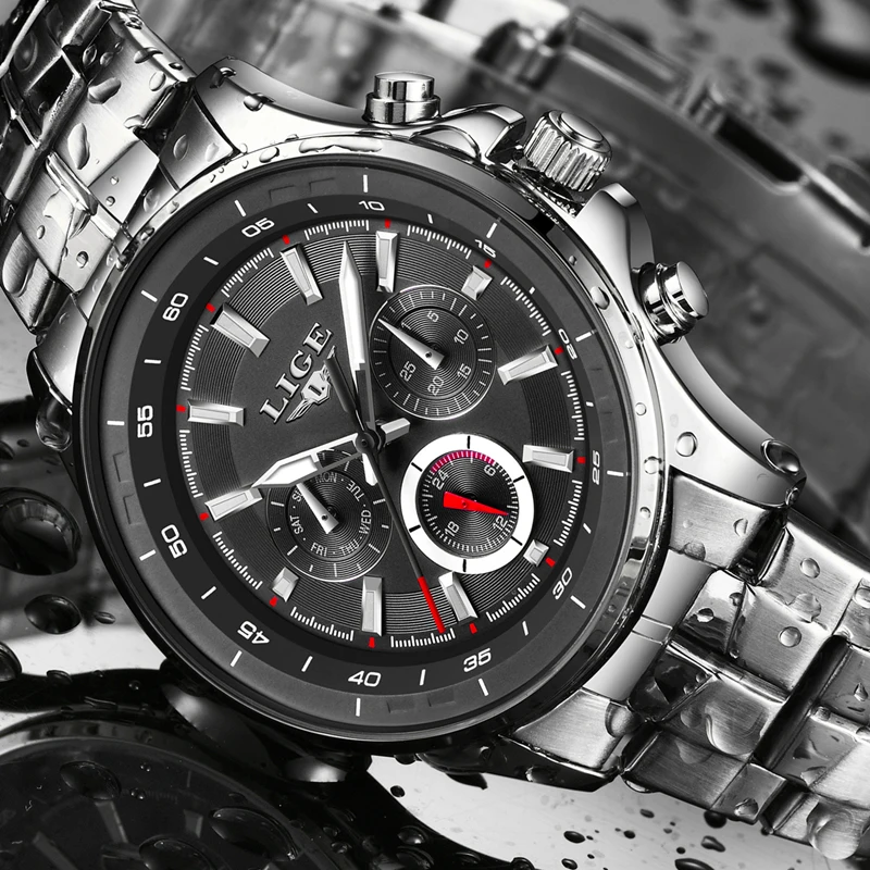 LIGE Mens Watches Top Brand Luxury Business Waterproof Quartz Watch Men Casual Full Steel Sport Wrist Watch Relogio Masculino
LIGE Mens Watches Top Brand Luxury Business Waterproof Quartz Watch Men Casual Full Steel Sport Wrist Watch Relogio Masculino