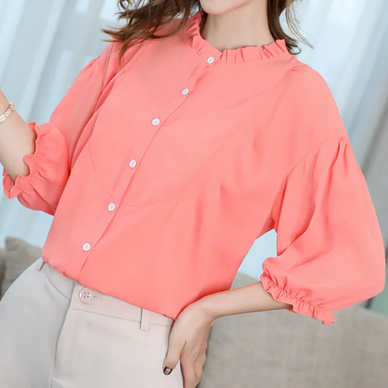 2019 Spring Summer Blouses Womens Tops Chiffon Blouses Casual Loose Long Sleeve Shirts Black Blusas Blusa Feminina Pink White
2019 Spring Summer Blouses Womens Tops Chiffon Blouses Casual Loose Long Sleeve Shirts Black Blusas Blusa Feminina Pink White
