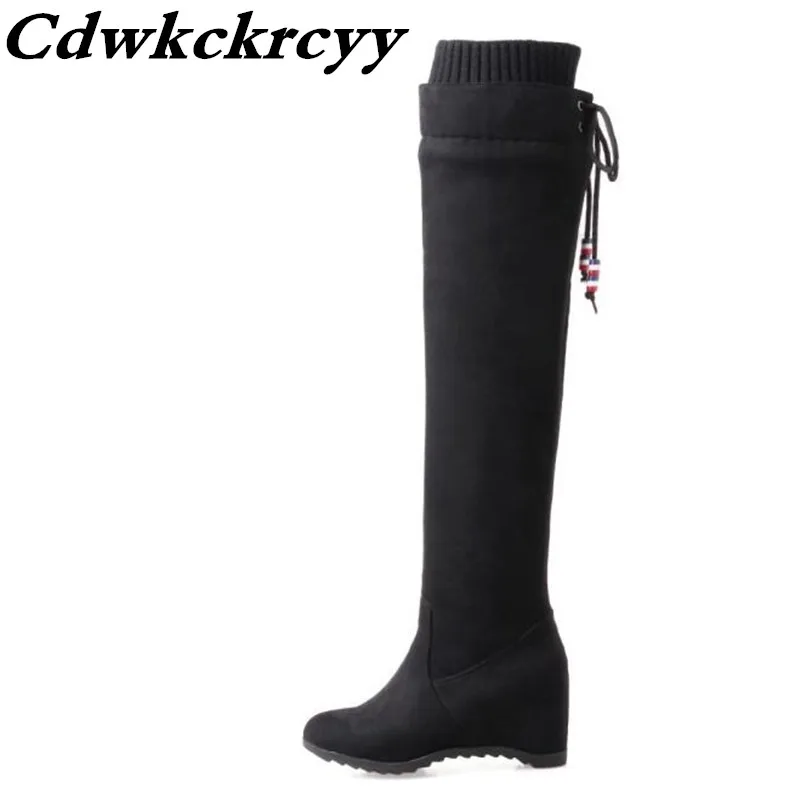 winter Wool yarn Over the knee Boots Internal increase sexy High-heeled Lean leg Elastic force Women Boots plus size 34-43
winter Wool yarn Over the knee Boots Internal increase sexy High-heeled Lean leg Elastic force Women Boots plus size 34-43