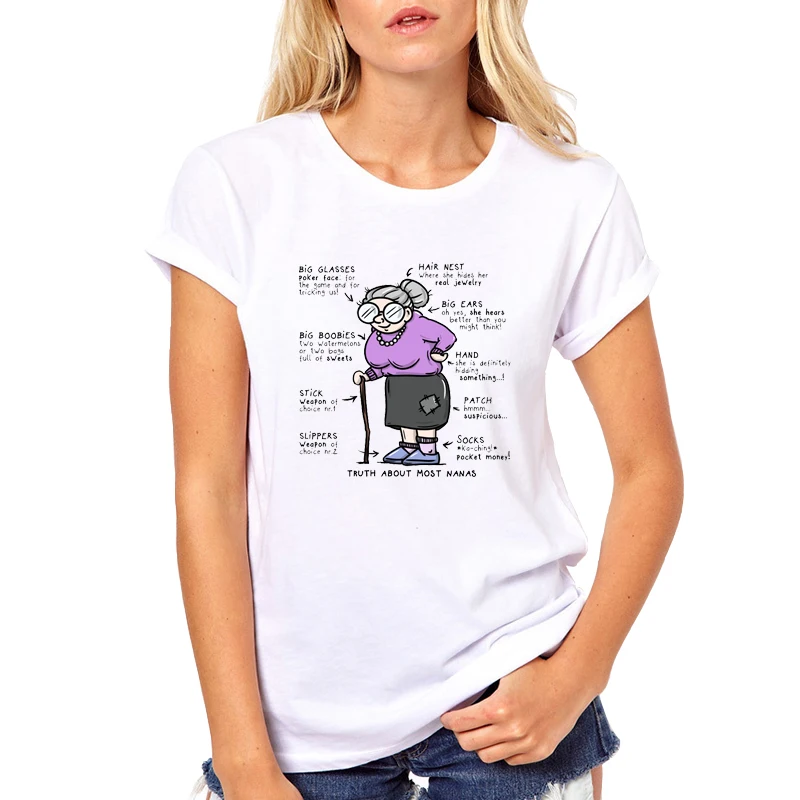 Harjuku Summer Women T-shirt Truth about most nanas Grandma Printed Hole Short Sleeve Casual T Shirt Tee Top
Harjuku Summer Women T-shirt Truth about most nanas Grandma Printed Hole Short Sleeve Casual T Shirt Tee Top