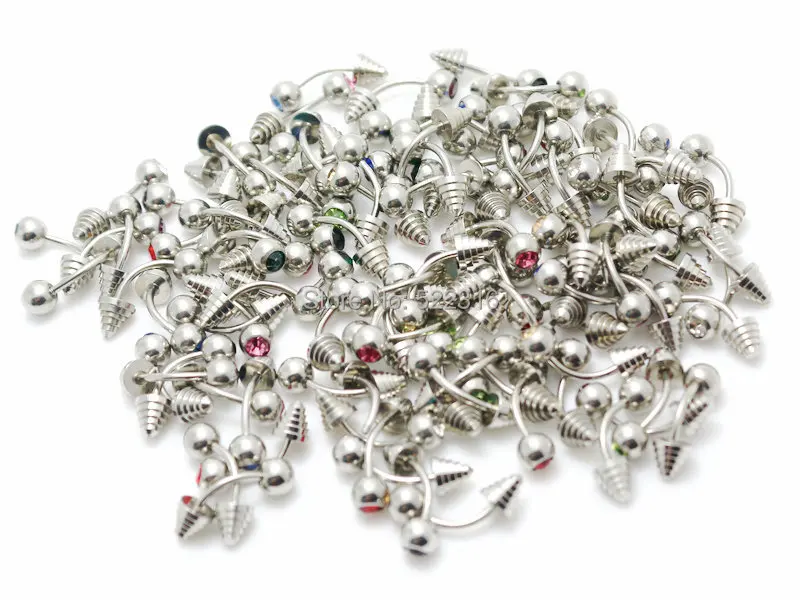 mix 10 colors 100pcs wholesale lot Body Piercing Jewelry Stainless Steel Curved Eyebrow/Navel Ring Spike Crystal Ball
mix 10 colors 100pcs wholesale lot Body Piercing Jewelry Stainless Steel Curved Eyebrow/Navel Ring Spike Crystal Ball