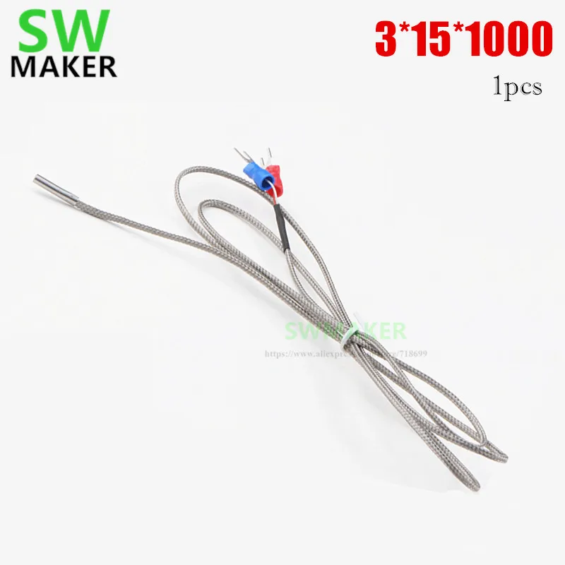 SWMAKER 1pcs K-Type Thermocouple Temperature Sensor 0-600 Degree Dia 3mm for RepRap Prusa 3D Printer V6 Hotend Lead 3*15*1000
SWMAKER 1pcs K-Type Thermocouple Temperature Sensor 0-600 Degree Dia 3mm for RepRap Prusa 3D Printer V6 Hotend Lead 3*15*1000