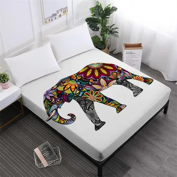 Tribal Elephant Painting Bed Sheet Colorful Animal Print Fitted Sheet Exotic India Style Mattress Cover Elastic Band D25
Tribal Elephant Painting Bed Sheet Colorful Animal Print Fitted Sheet Exotic India Style Mattress Cover Elastic Band D25