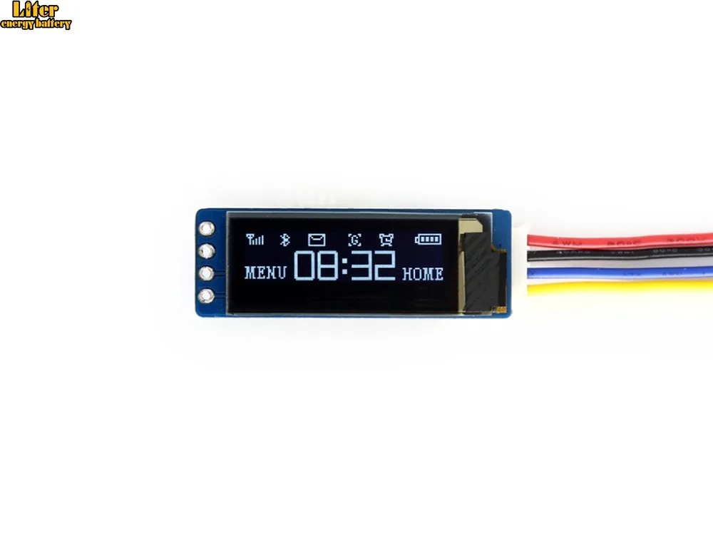Модуль OLED-дисплея 0 91 дюйма 128x32 пикселя встроенный интерфейс I2C драйвер SSD1306 |