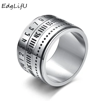 EdgLifU Men Time Rotating Rings Titanium Steel Arabic Numerals Calendar Rings Black Clock Band Ring Ring for Men Jewelry
EdgLifU Men Time Rotating Rings Titanium Steel Arabic Numerals Calendar Rings Black Clock Band Ring Ring for Men Jewelry
