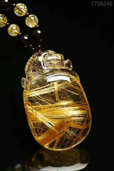 Natural Rutilated Quartz Pendant Necklace Pixiu Crystal Fashion Pendants For Women Men Yellow Gold
Natural Rutilated Quartz Pendant Necklace Pixiu Crystal Fashion Pendants For Women Men Yellow Gold