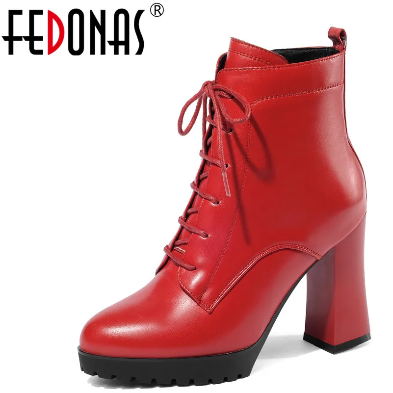 FEDONAS 1Fashion Women Ankle Boots Genuine Leather Autumn Winter Warm High Heels Shoes Cross-tied Platforms Quality Shoes Woman
FEDONAS 1Fashion Women Ankle Boots Genuine Leather Autumn Winter Warm High Heels Shoes Cross-tied Platforms Quality Shoes Woman
