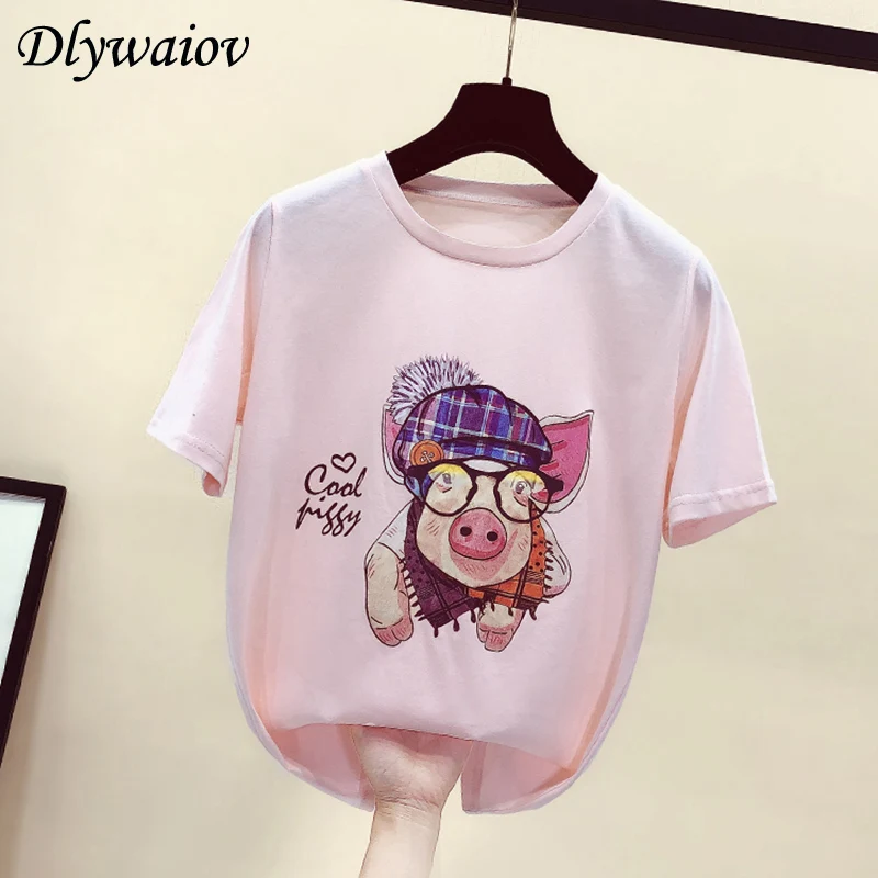 Korean Cartoon Pig T Shirt Women Tops Casual Printing Short Sleeve T-shirt 2019 Fashion Solid Female Tshirt Summer Femme Clothes
Korean Cartoon Pig T Shirt Women Tops Casual Printing Short Sleeve T-shirt 2019 Fashion Solid Female Tshirt Summer Femme Clothes